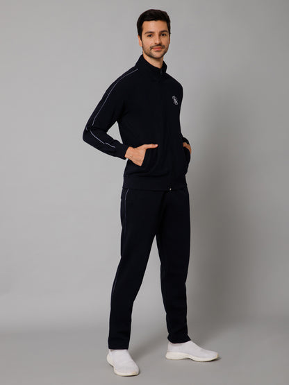 Men Navy Blue Track Suit