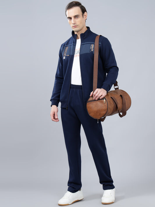 Men's Blue Printed Winter Track Suit