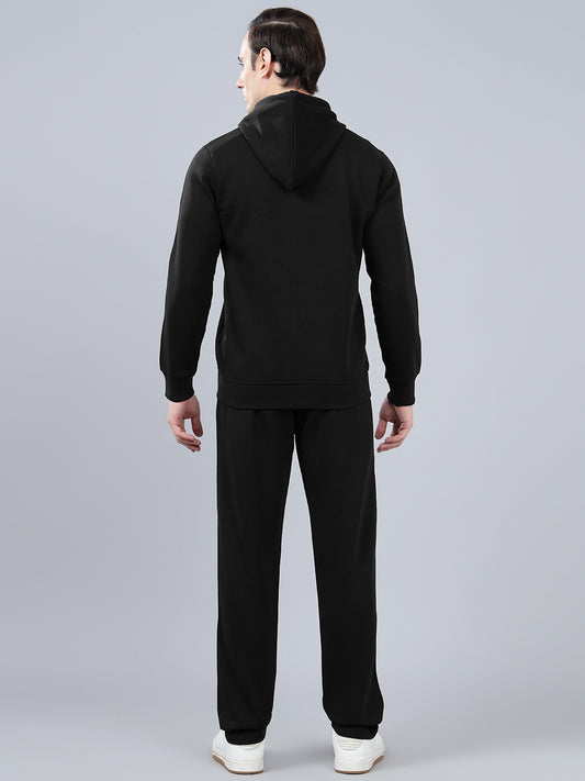 Men's Black Solid Winter Track Suit