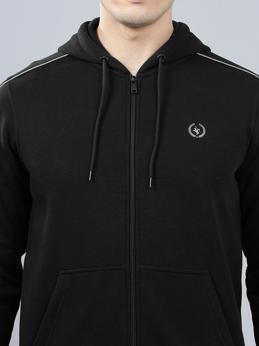 Men's Black Solid Winter Track Suit