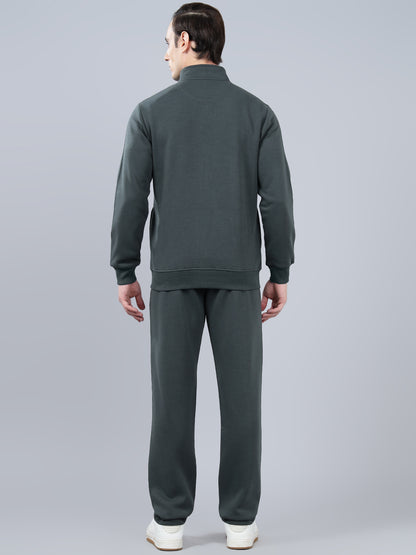 Men's Grey Printed Winter Track Suit