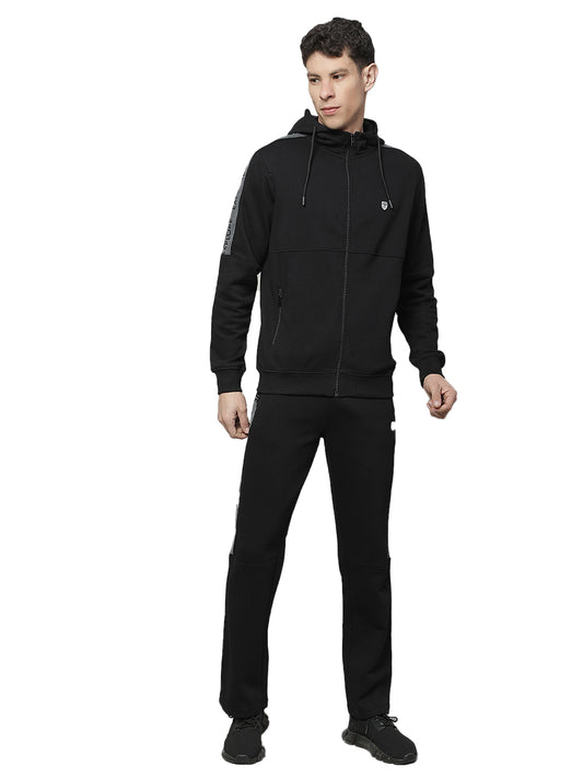 Track Suit for Men | Winter Wear Hooded Neck With Full Zipper Poly Cotton Fabric Solid Pattern