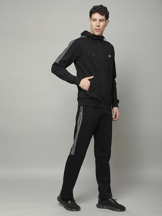 Track Suit for Men | Winter Wear Hooded Neck With Full Zipper Poly Cotton Fabric Solid Pattern