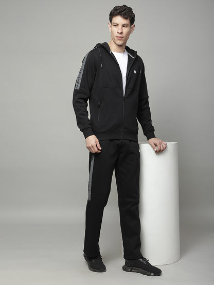 Track Suit for Men | Winter Wear Hooded Neck With Full Zipper Poly Cotton Fabric Solid Pattern