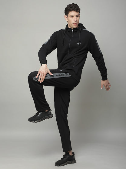 Track Suit for Men | Winter Wear Hooded Neck With Full Zipper Poly Cotton Fabric Solid Pattern