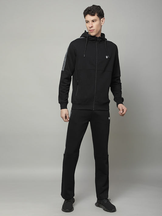 Track Suit for Men | Winter Wear Hooded Neck With Full Zipper Poly Cotton Fabric Solid Pattern