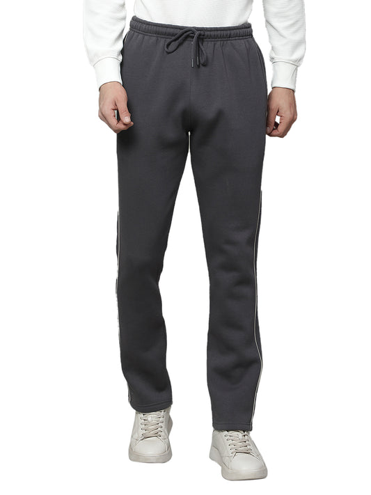 Track Pants for Men | Breathable & Soft with Color Fastness Regular Fit Fleece Solid Pattern Drawstring Closure