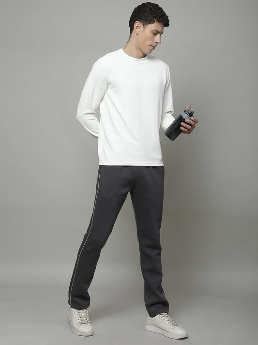 Track Pants for Men | Breathable & Soft with Color Fastness Regular Fit Fleece Solid Pattern Drawstring Closure