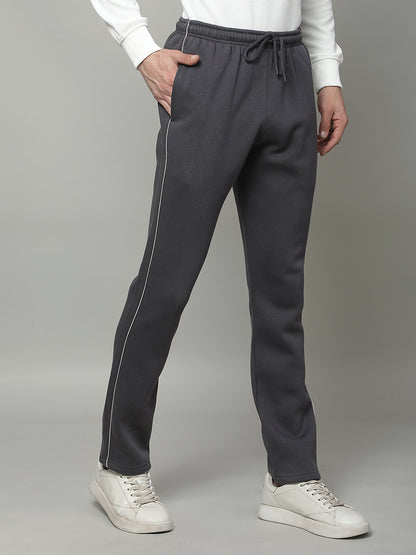 Track Pants for Men | Breathable & Soft with Color Fastness Regular Fit Fleece Solid Pattern Drawstring Closure