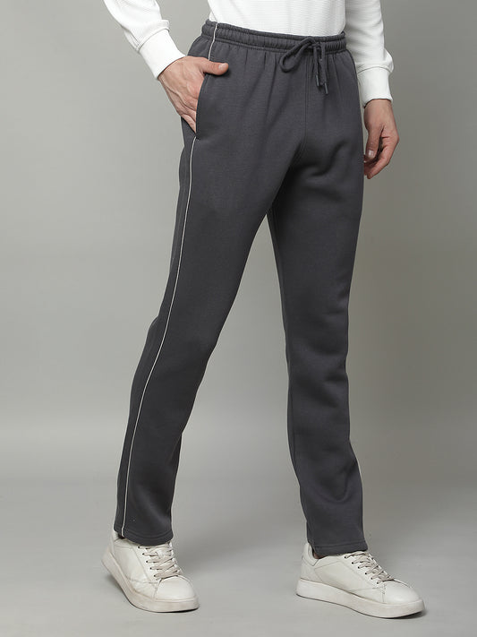 Track Pants for Men | Breathable & Soft with Color Fastness Regular Fit Fleece Solid Pattern Drawstring Closure