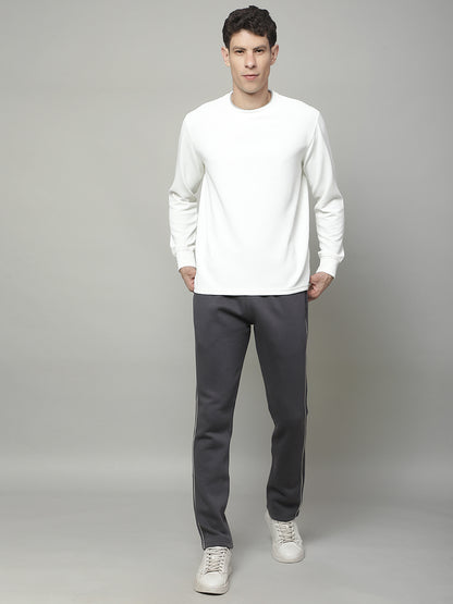 Track Pants for Men | Breathable & Soft with Color Fastness Regular Fit Fleece Solid Pattern Drawstring Closure