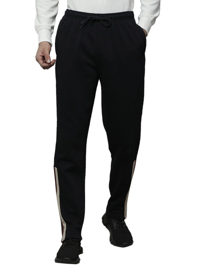 Track Pants for Men | Breathable & Soft with Color Fastness Regular Fit Fleece Solid Pattern Drawstring Closure