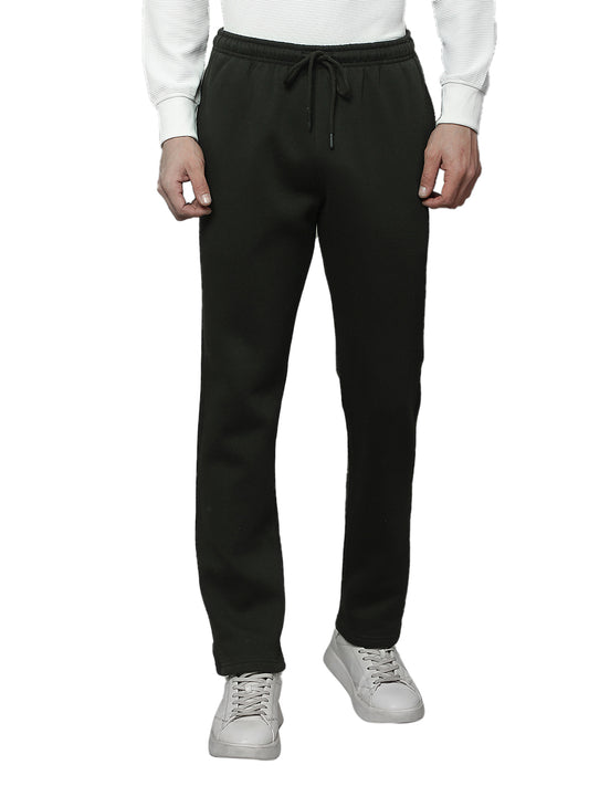 Track Pants for Men | Breathable & Soft with Color Fastness Regular Fit Fleece Solid Pattern Drawstring Closure