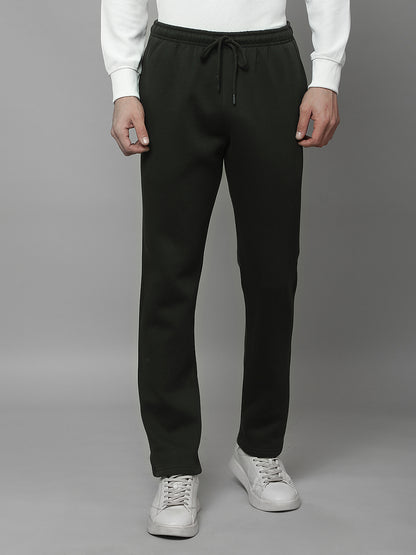 Track Pants for Men | Breathable & Soft with Color Fastness Regular Fit Fleece Solid Pattern Drawstring Closure