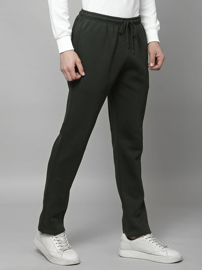 Track Pants for Men | Breathable & Soft with Color Fastness Regular Fit Fleece Solid Pattern Drawstring Closure