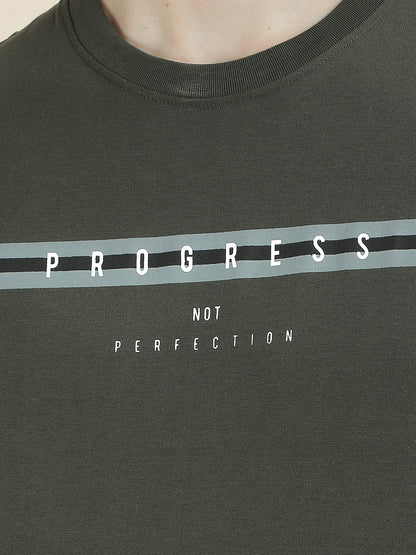 T-Shirt for Men | Breathable & Soft with Color Fastness Regular Fit Round Neck Poly Cotton Fabric Printed Pattern
