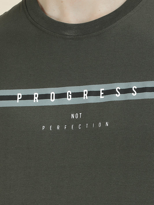 T-Shirt for Men | Breathable & Soft with Color Fastness Regular Fit Round Neck Poly Cotton Fabric Printed Pattern