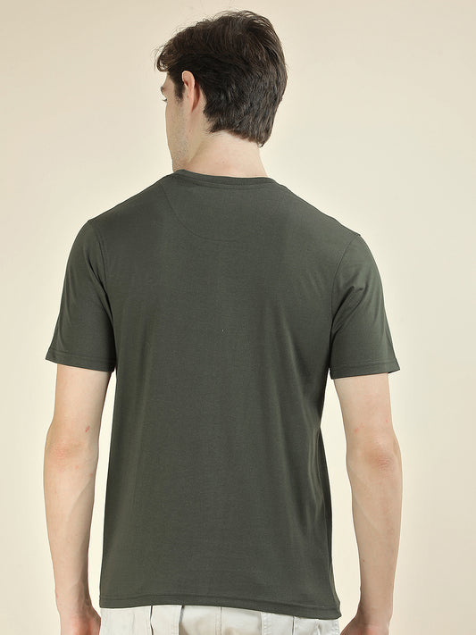 T-Shirt for Men | Breathable & Soft with Color Fastness Regular Fit Round Neck Poly Cotton Fabric Printed Pattern