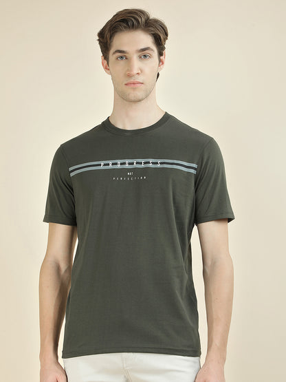 T-Shirt for Men | Breathable & Soft with Color Fastness Regular Fit Round Neck Poly Cotton Fabric Printed Pattern