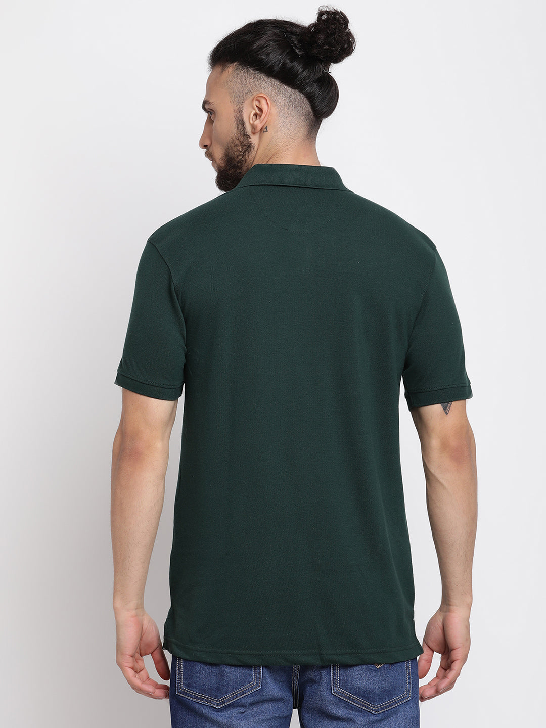 Cantabil Men's Bottle Green T-Shirt (6764903497867)