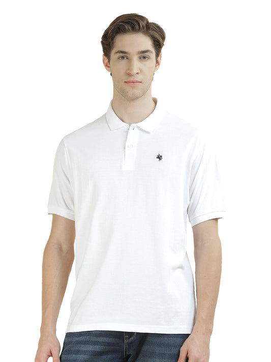 T-Shirt for Men | Breathable & Soft with Color Fastness Regular Fit Polo Neck Poly Cotton Fabric Solid Pattern
