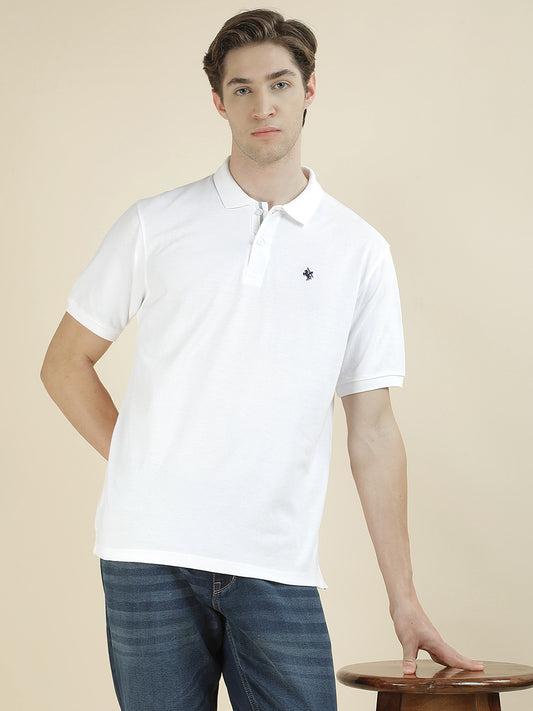 T-Shirt for Men | Breathable & Soft with Color Fastness Regular Fit Polo Neck Poly Cotton Fabric Solid Pattern