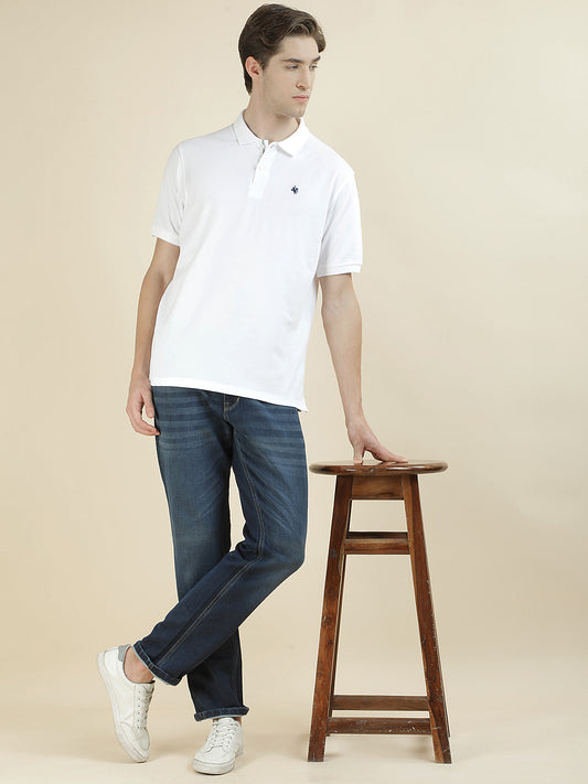 T-Shirt for Men | Breathable & Soft with Color Fastness Regular Fit Polo Neck Poly Cotton Fabric Solid Pattern