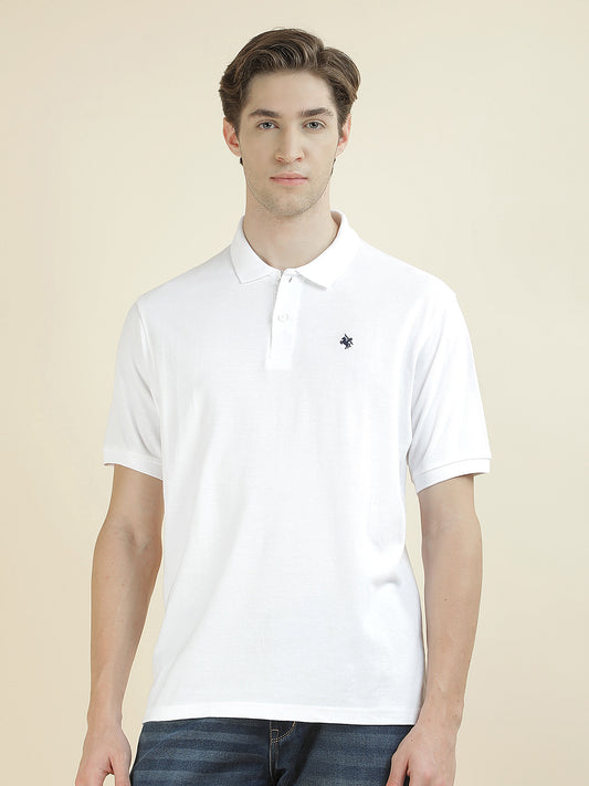 T-Shirt for Men | Breathable & Soft with Color Fastness Regular Fit Polo Neck Poly Cotton Fabric Solid Pattern