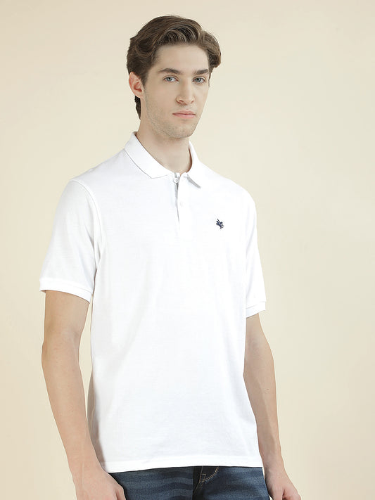 T-Shirt for Men | Breathable & Soft with Color Fastness Regular Fit Polo Neck Poly Cotton Fabric Solid Pattern