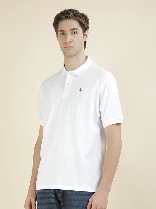 T-Shirt for Men | Breathable & Soft with Color Fastness Regular Fit Polo Neck Poly Cotton Fabric Solid Pattern