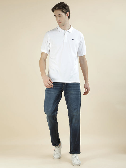 T-Shirt for Men | Breathable & Soft with Color Fastness Regular Fit Polo Neck Poly Cotton Fabric Solid Pattern