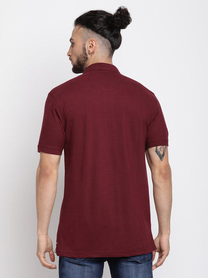 Cantabil Men's Burgundy T-Shirt (6768487497867)