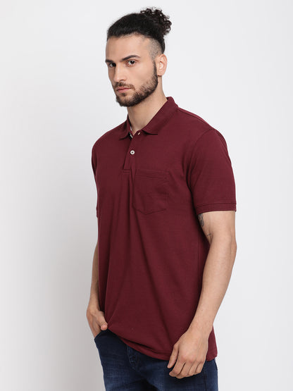 Cantabil Men's Burgundy T-Shirt (6768487497867)