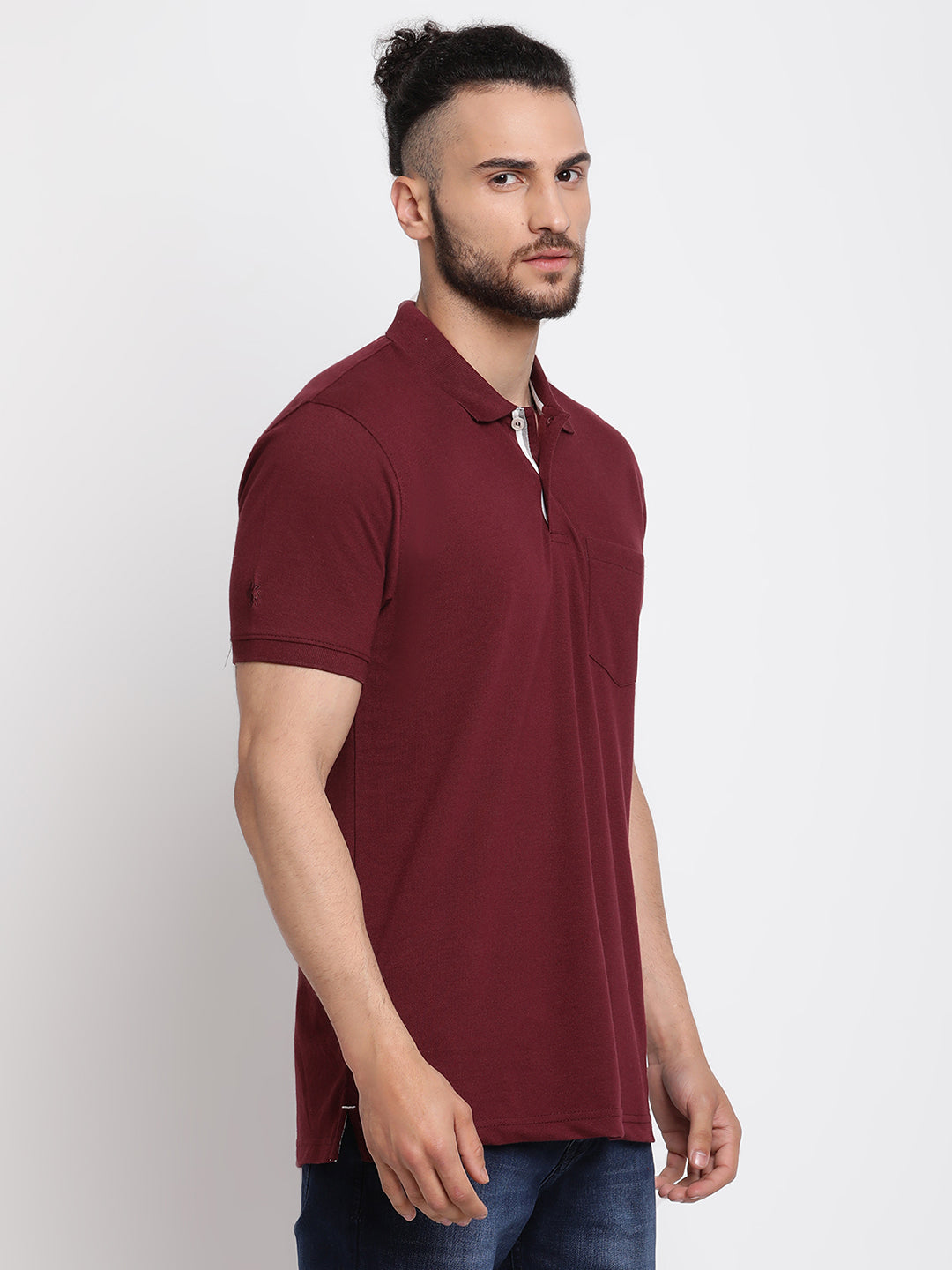 Cantabil Men's Burgundy T-Shirt (6768487497867)