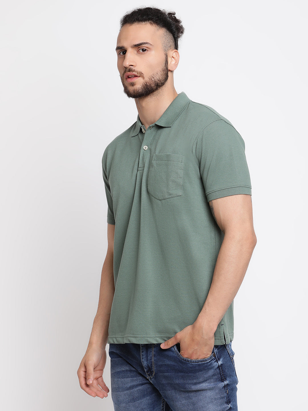 Cantabil Men's Green T-Shirt (6768495394955)