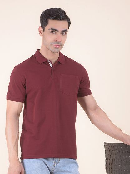 T-Shirt for Men | Breathable & Soft with Color Fastness Regular Fit Polo Neck Poly Cotton Fabric Solid Pattern