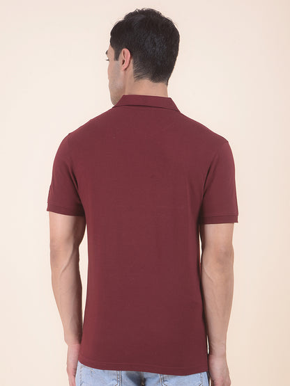 T-Shirt for Men | Breathable & Soft with Color Fastness Regular Fit Polo Neck Poly Cotton Fabric Solid Pattern
