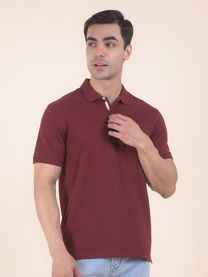 T-Shirt for Men | Breathable & Soft with Color Fastness Regular Fit Polo Neck Poly Cotton Fabric Solid Pattern