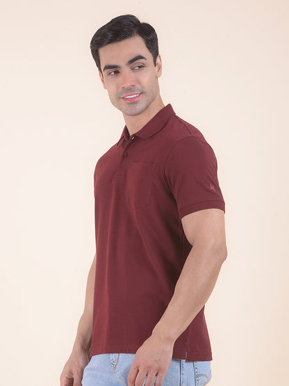 T-Shirt for Men | Breathable & Soft with Color Fastness Regular Fit Polo Neck Poly Cotton Fabric Solid Pattern