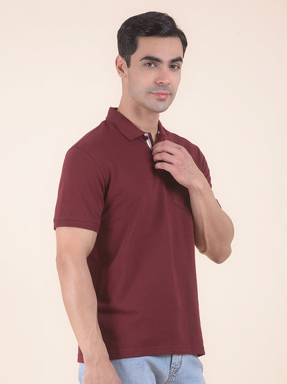 T-Shirt for Men | Breathable & Soft with Color Fastness Regular Fit Polo Neck Poly Cotton Fabric Solid Pattern