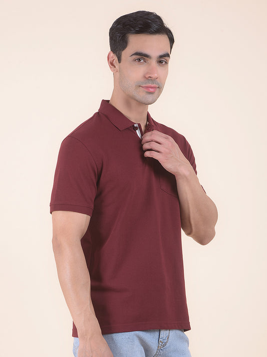 T-Shirt for Men | Breathable & Soft with Color Fastness Regular Fit Polo Neck Poly Cotton Fabric Solid Pattern