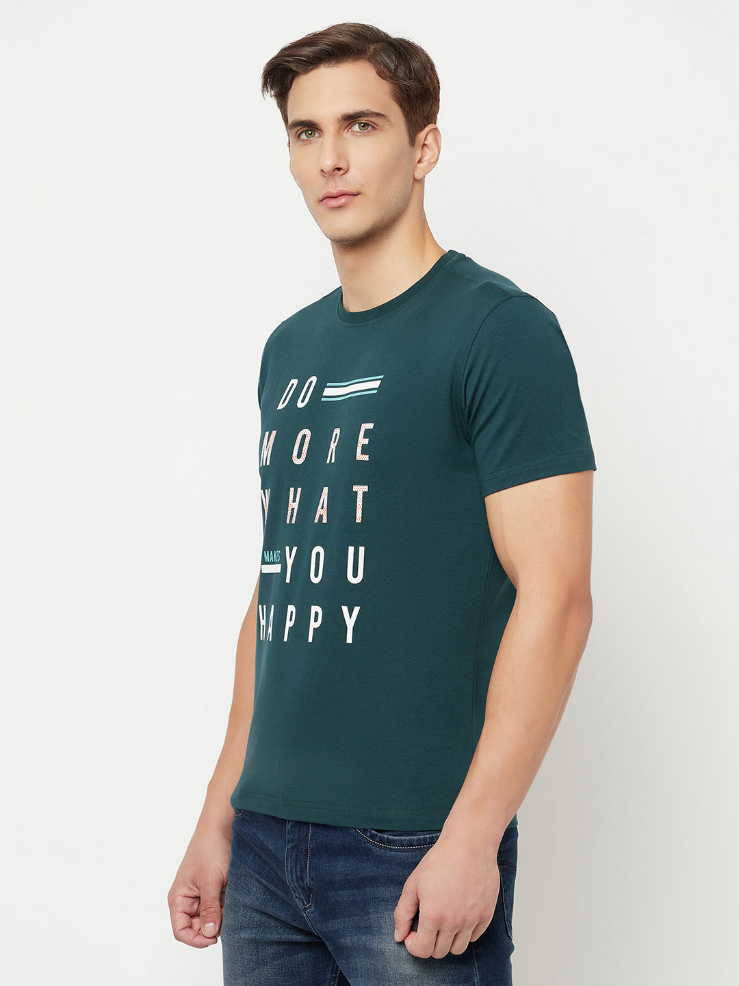 Cantabil Men's Bottle Green T-Shirt (6817079591051)