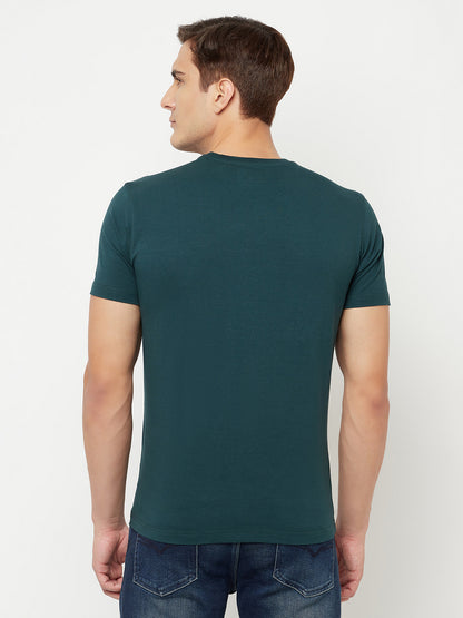 Cantabil Men's Bottle Green T-Shirt (6817079591051)