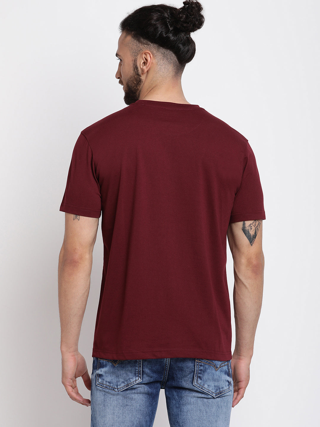 Cantabil Men's Maroon T-Shirt (6769738645643)