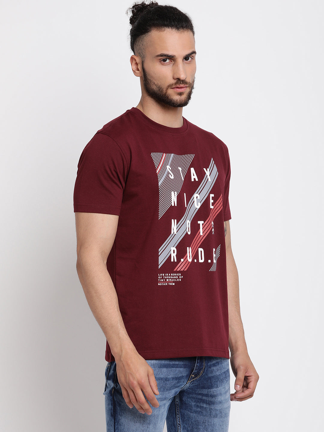 Cantabil Men's Maroon T-Shirt (6769738645643)