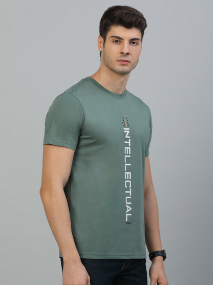 T-Shirt for Men | Breathable & Soft with Color Fastness Regular Fit Round Neck Poly Cotton Fabric Printed Pattern