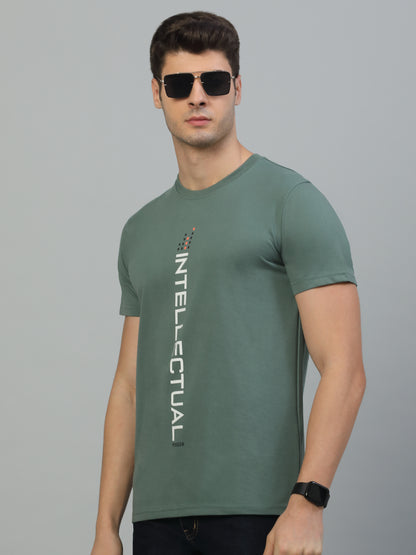 T-Shirt for Men | Breathable & Soft with Color Fastness Regular Fit Round Neck Poly Cotton Fabric Printed Pattern