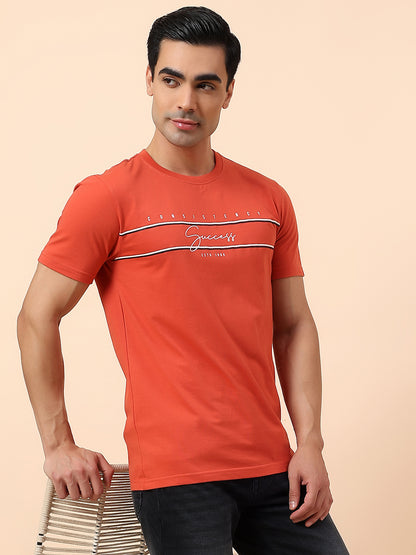 T-Shirt for Men | Breathable & Soft with Color Fastness Regular Fit Round Neck Poly Cotton Fabric Printed Pattern