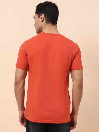 T-Shirt for Men | Breathable & Soft with Color Fastness Regular Fit Round Neck Poly Cotton Fabric Printed Pattern