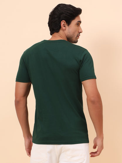 T-Shirt for Men l Breathable & Soft with Color Fastness Regular Fit Poly Cotton Fabric Printed Pattern